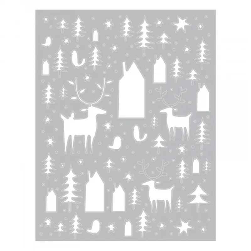 Christmas Tree Reindeer Star Doodle Background Metal Cutting Dies for DIY Scrapbook Christmas Paper Card Decoration Paper Craft