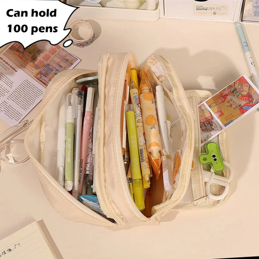 Multi Layer Pencil Case Large Capacity Kawaii Pen Box Cute Pen Holder Pouch for Students Back to School Stationery Supplies