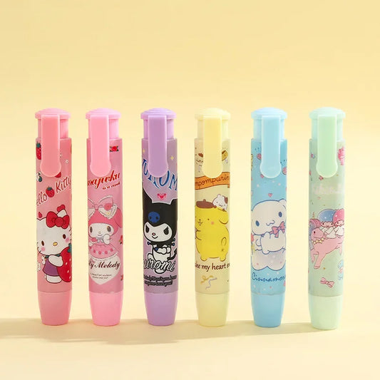 Creative Press Eraser Anime Kuromi Melody Cinnamoroll Cartoon Kawaii Stationery Gift Office School Supplies