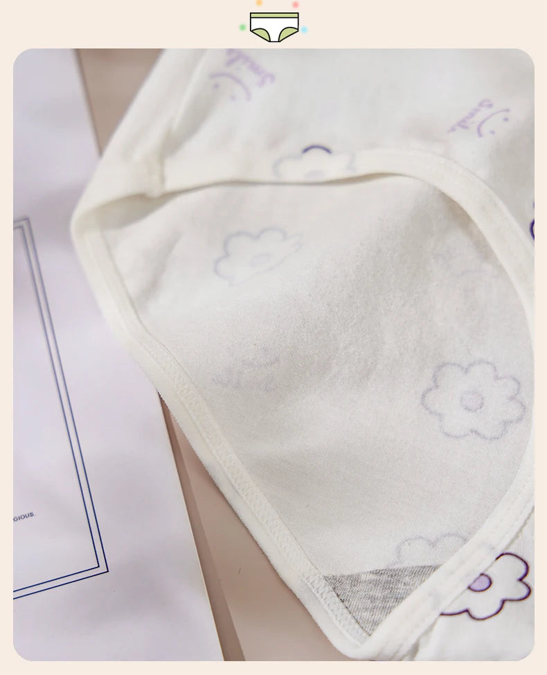 4Pcs/Set Cotton Panties Women High Waist Slimming Underwear Cute Print Young Girls Briefs Plus Size M-4XL Soft Female Lingerie