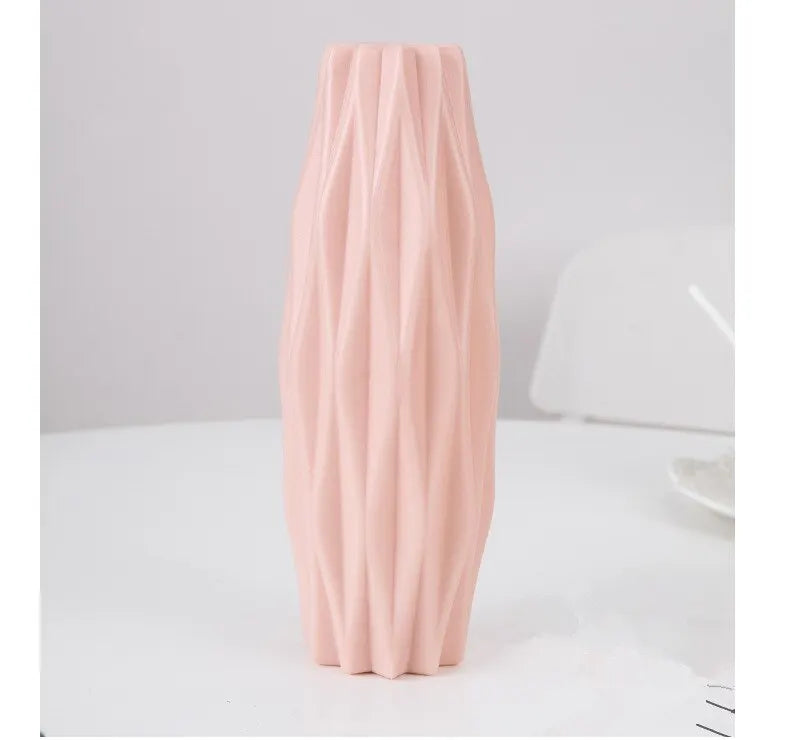 1pc Modern Flower Vase White Pink Blue Plastic Basket Nordic Home Living Room Decoration Ornament Flower Arrangement