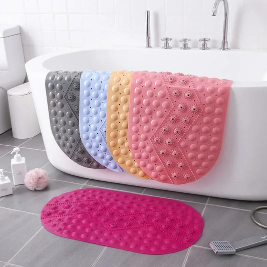 Bathroom Floor Mat, Bedroom Floor Mat, Shower Mat, Non - slip Absorbent Carpet, Oval Plain Water Drop PVC Rug
