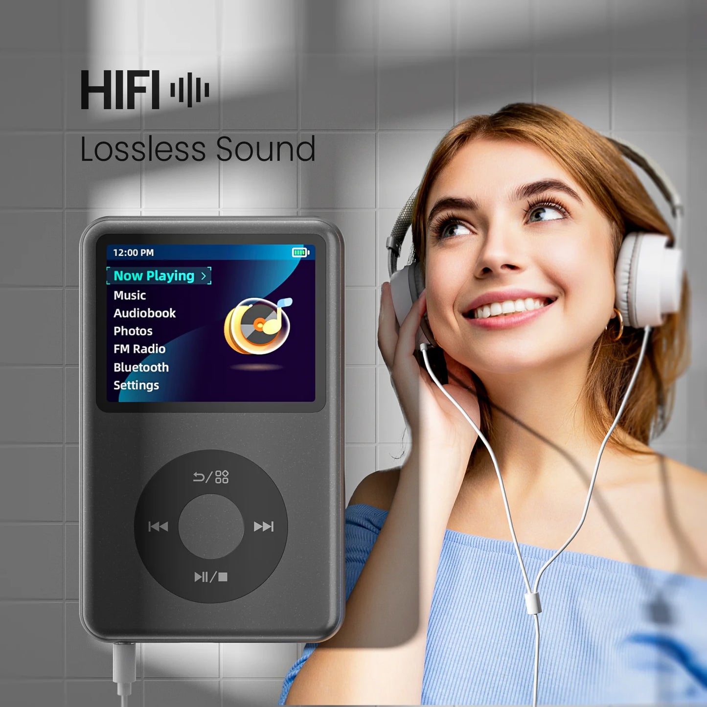 128GB HiFi MP3 Music Player with FM Radio, Video Playback & Bluetooth Speakers – iPod Touch Walkman Style