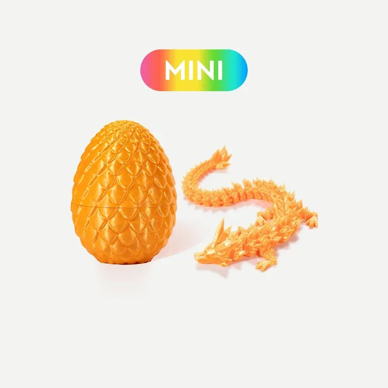 22cm 3D Printed Dragon 8.5cm Dragon Egg Crystal Dragon Egg Funny Home Office Decoration Cool Chinese Festival Dragon Figurine