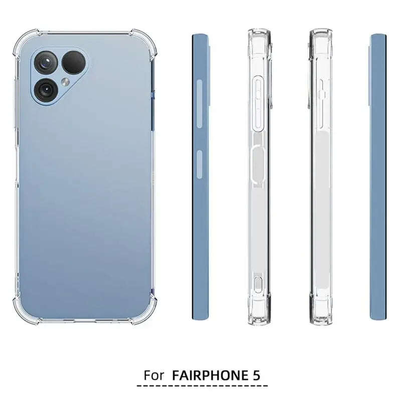 Four-Corners Shockproof Transparent TPU Case for Fairphone 6 5 Fairphone6 Protective Cover Clear Capa Shell Coque Fundas