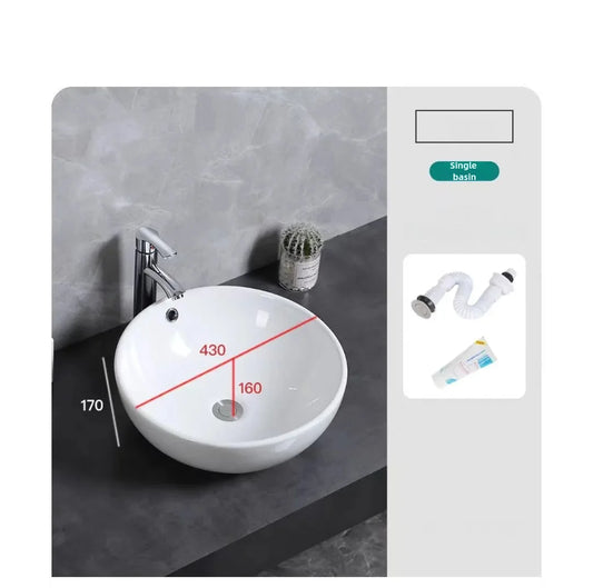 Bathroom washbasin Balcony washbasin Round size two models excluding faucet Sold separately ceramic pedestal washbasin