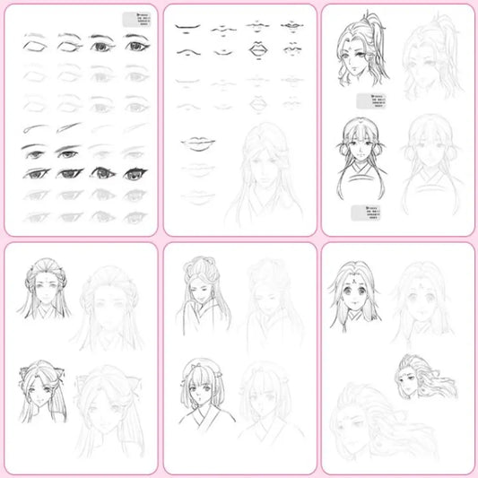 Comics Anime Sketch Tutorial Book Girl Boy Zero Basic Line Draft Tracing Book Novice Hand Drawing Comics Hand Drawn Book