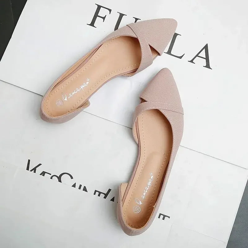 Lastest Shoes For Women Fashion Woman Flats Pointed Toe Hot Trendy Offer Genuine Mark Luxury Brand Cheap Clearance