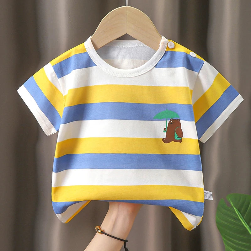 Kids Clothes T-Shirt Children's Clothing Boys Girls Summer Cartoon Tops Short Sleeve Clothes 100% Cotton Baby Clothing