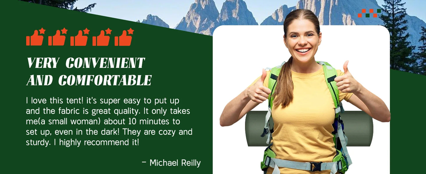 Tents for Camping 3-4 Person with Rainfly Camping Tents 100% Waterproof Windproof Tents for Camping with Removable Rainfly