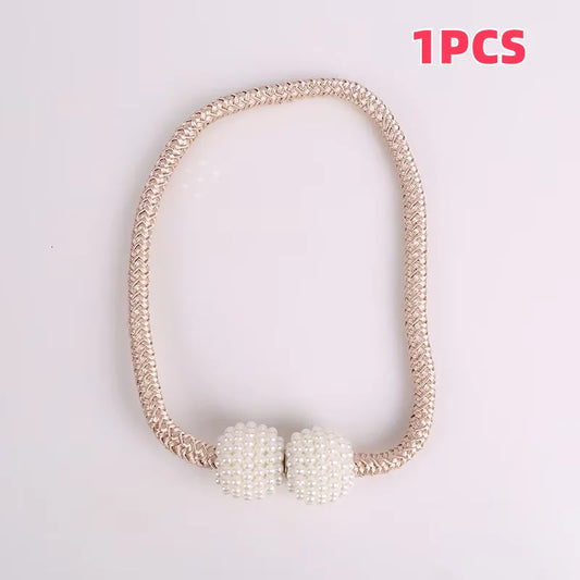 1pcs-2PCS New curtain buckle, curtain strap, pearl buckle design, no drilling installation, curtain tie rope