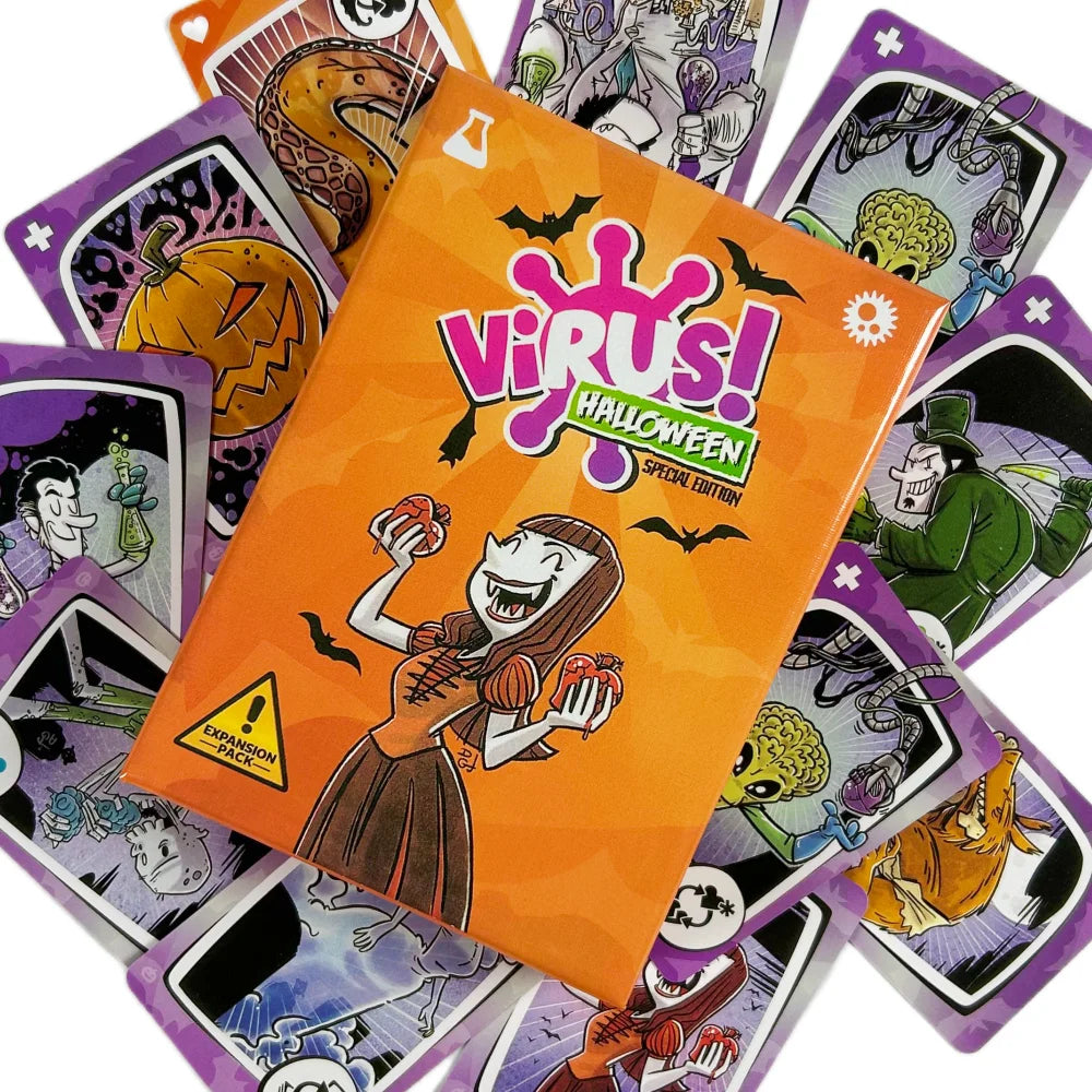 4 Styles Virus Game Cards The Contagiously Fun Card Game Virus 1/2/3 Evolution Halloween Spanish English French Party Game Card