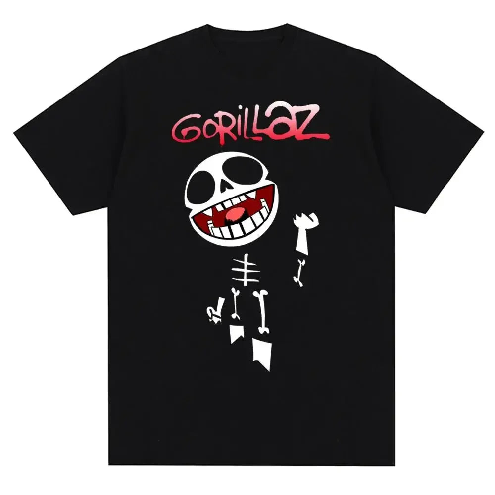Music Band Gorillazs Punk Rock Print T Shirt - Heavy Bass Monkey