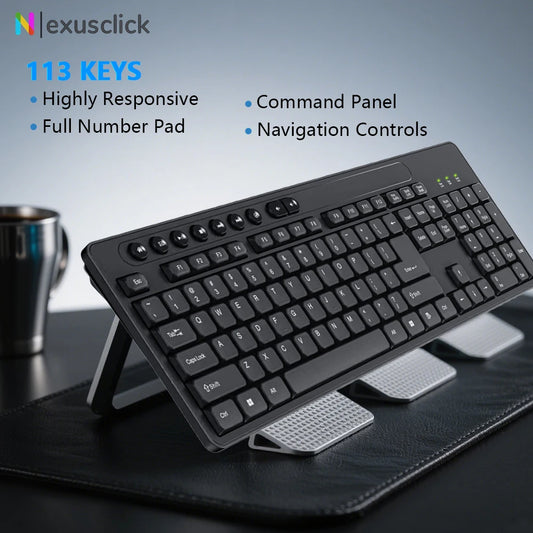 English Keyboard Mouse USB Wired Desktop Computer Keyboard Ergonomic Design Keyboard for Office Home PC Laptop Desktop