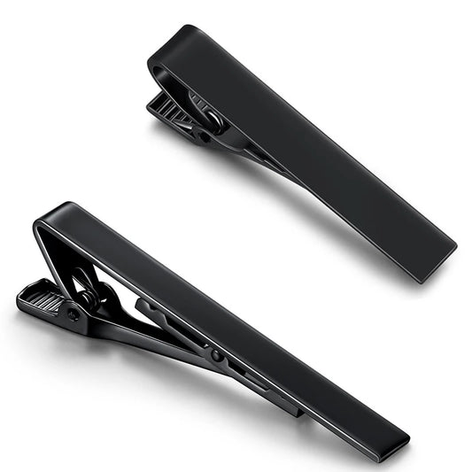 2 Pcs/set Metal Tie Clip Necktie Accessories Fashion Style for Men Daily Business Wedding Practical Clasp Tie Pin Collar Clip