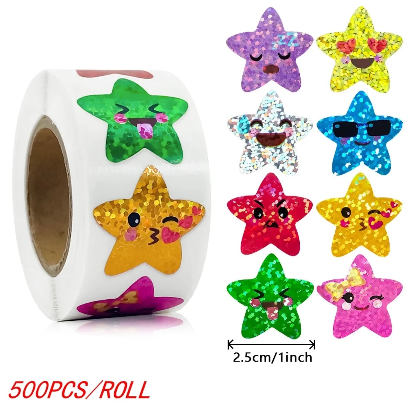 500pcs Holographic Venus Sticker for Children's Reward Laser Stickers Wall Crafts Classroom School Supplies