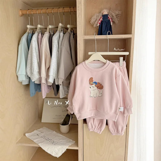 Kids Clothes Sets 2025 Autumn Winter Sport Suits for Boys Cartoon Sweatshirts+pants Tracksuits for Girls Toddler Outfits Sets