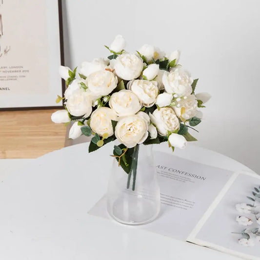 30CM Artificial Flowers Silk Peony Bouquet Festival Vases for Decoration Craft Home Garden Living Room Wedding Accessories props