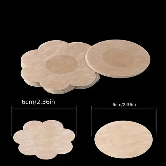 100pcs Invisible Strapless Self-Adhesive Nipple Patches - Disposable Invisible Nipple Patches, Summer Underwear Accessories Skin