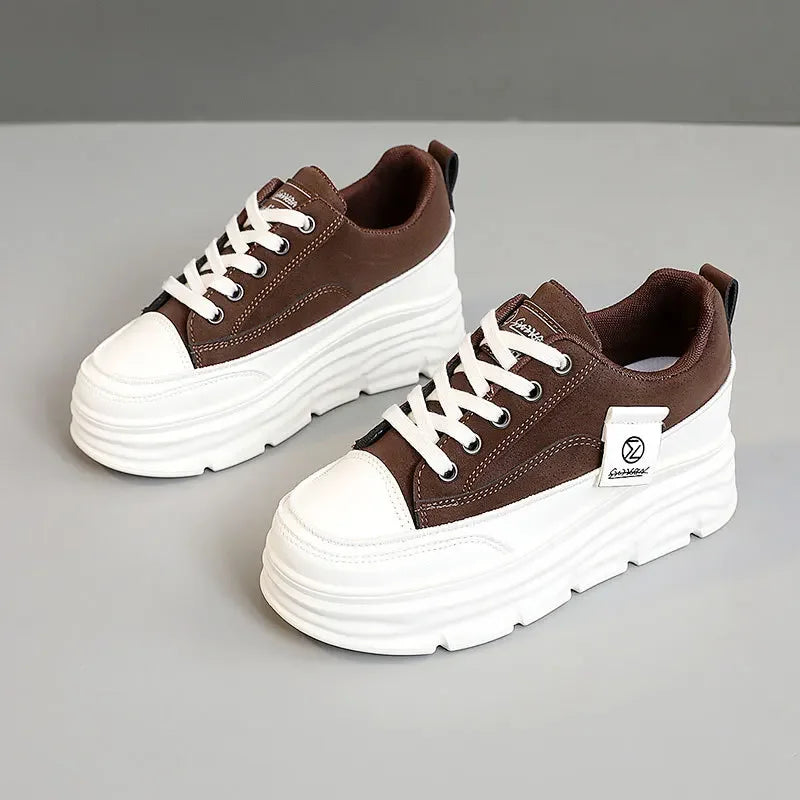 Shoes for Women Autumn Trend New Woman Flats Shoes Chunky Lace-up Soft-sole Casual Sneakers Female Vulcanized Shoe Walking Shoe