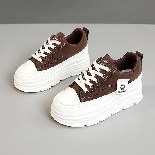 Shoes for Women Autumn Trend New Woman Flats Shoes Chunky Lace-up Soft-sole Casual Sneakers Female Vulcanized Shoe Walking Shoe