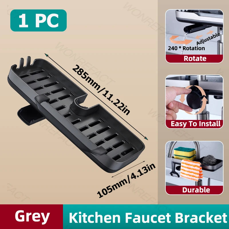 Kitchen Faucet Rack Kitchen Accessories Sponge Storage Rack Kitchen Sink Rack Holder Dishcloth Towel Rack Filter Basket