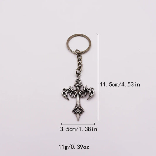 1pcs of cross men's alloy keychain key ring accessories bag accessories car keychain pendant