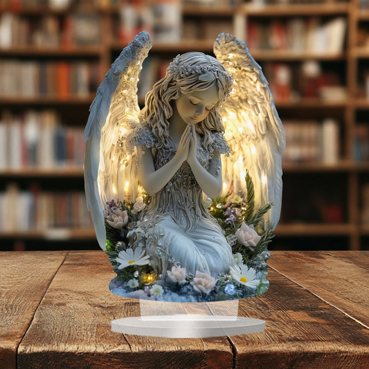 Prayer Angel Figurine – Acrylic Ornament for Calm & Warm Home Décor