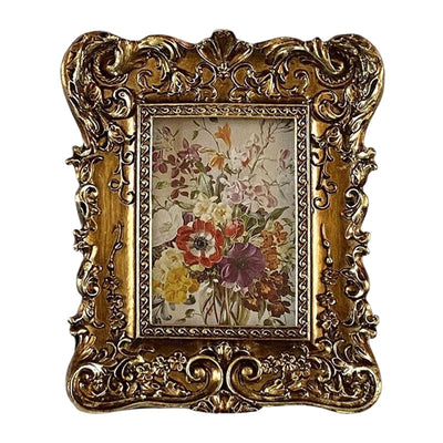 Vintage-Style Embossed Floral Photo Frame – Wall or Tabletop Picture Holder for Elegant Home Decor