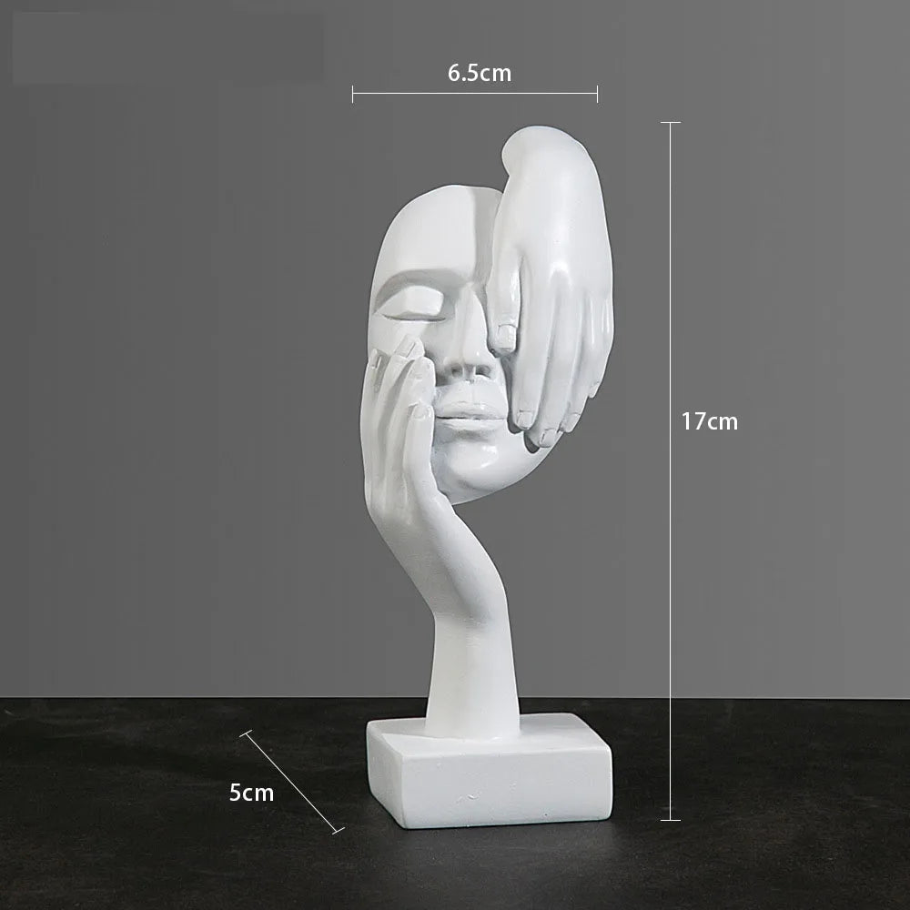 Luxury Abstract Resin Ornament – Hand-Held Face Sculpture for Modern Home & Office