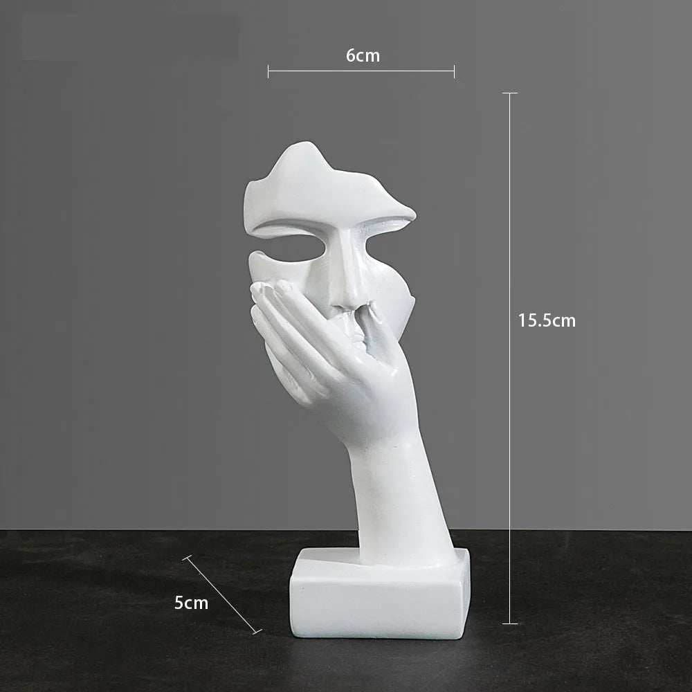 Luxury Abstract Resin Ornament – Hand-Held Face Sculpture for Modern Home & Office