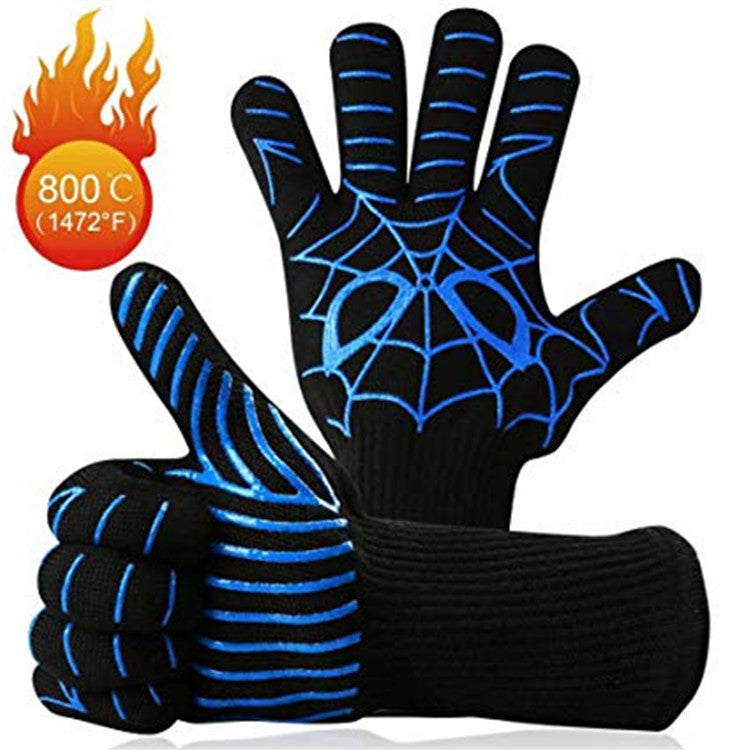 BBQ Microwave Oven Gloves High Temperature Resistance Barbecue Mitts 800 Degrees Fireproof Anti Heat Insulation Glove for Baking