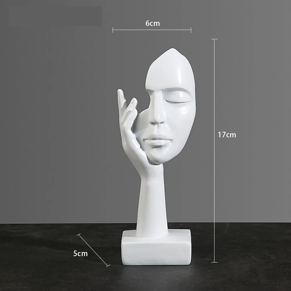 Luxury Abstract Resin Ornament – Hand-Held Face Sculpture for Modern Home & Office