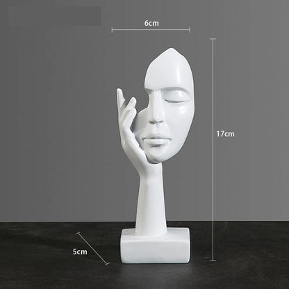 Luxury Abstract Resin Ornament – Hand-Held Face Sculpture for Modern Home & Office