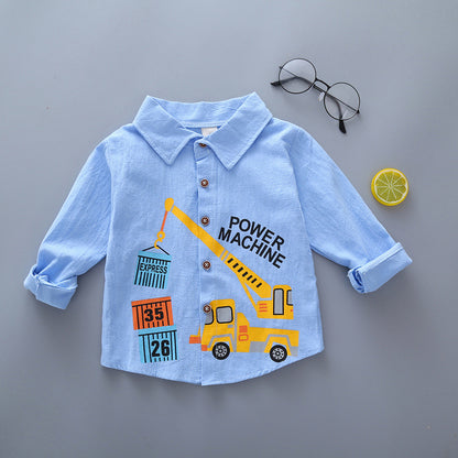 Kids Shirt Clothes Spring Thin Blouses Clothing Infant Boy Striped Cotton Tops 1 2 3 4 Years Kids Long Sleeves Shirt