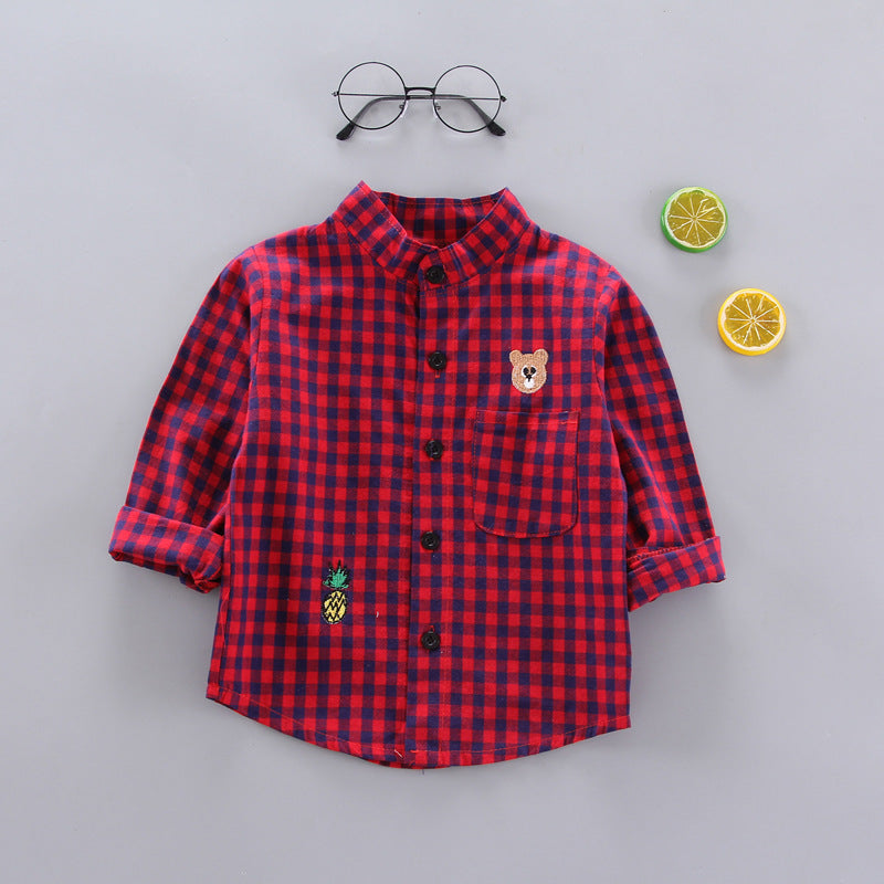 Kids Shirt Clothes Spring Thin Blouses Clothing Infant Boy Striped Cotton Tops 1 2 3 4 Years Kids Long Sleeves Shirt