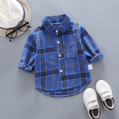 Kids Shirt Clothes Spring Thin Blouses Clothing Infant Boy Striped Cotton Tops 1 2 3 4 Years Kids Long Sleeves Shirt