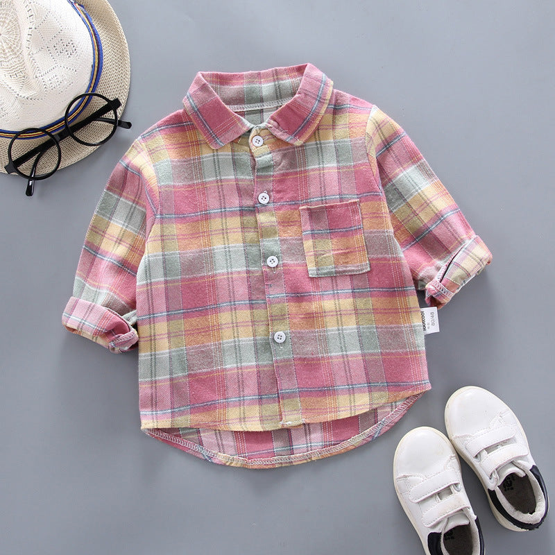 Kids Shirt Clothes Spring Thin Blouses Clothing Infant Boy Striped Cotton Tops 1 2 3 4 Years Kids Long Sleeves Shirt