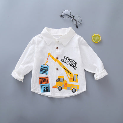 Kids Shirt Clothes Spring Thin Blouses Clothing Infant Boy Striped Cotton Tops 1 2 3 4 Years Kids Long Sleeves Shirt