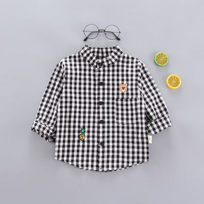 Kids Shirt Clothes Spring Thin Blouses Clothing Infant Boy Striped Cotton Tops 1 2 3 4 Years Kids Long Sleeves Shirt