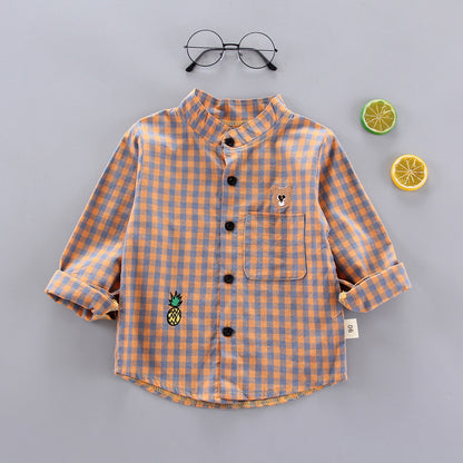 Kids Shirt Clothes Spring Thin Blouses Clothing Infant Boy Striped Cotton Tops 1 2 3 4 Years Kids Long Sleeves Shirt