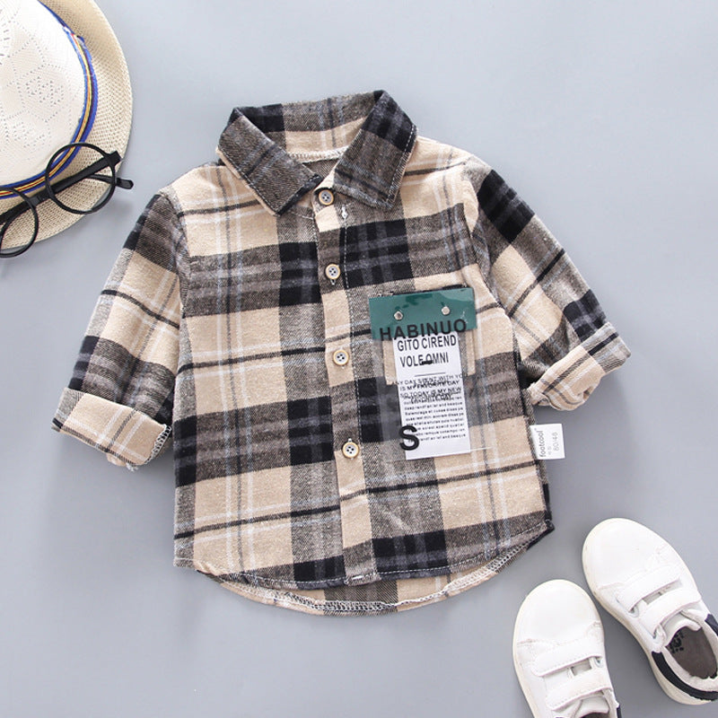 Kids Shirt Clothes Spring Thin Blouses Clothing Infant Boy Striped Cotton Tops 1 2 3 4 Years Kids Long Sleeves Shirt