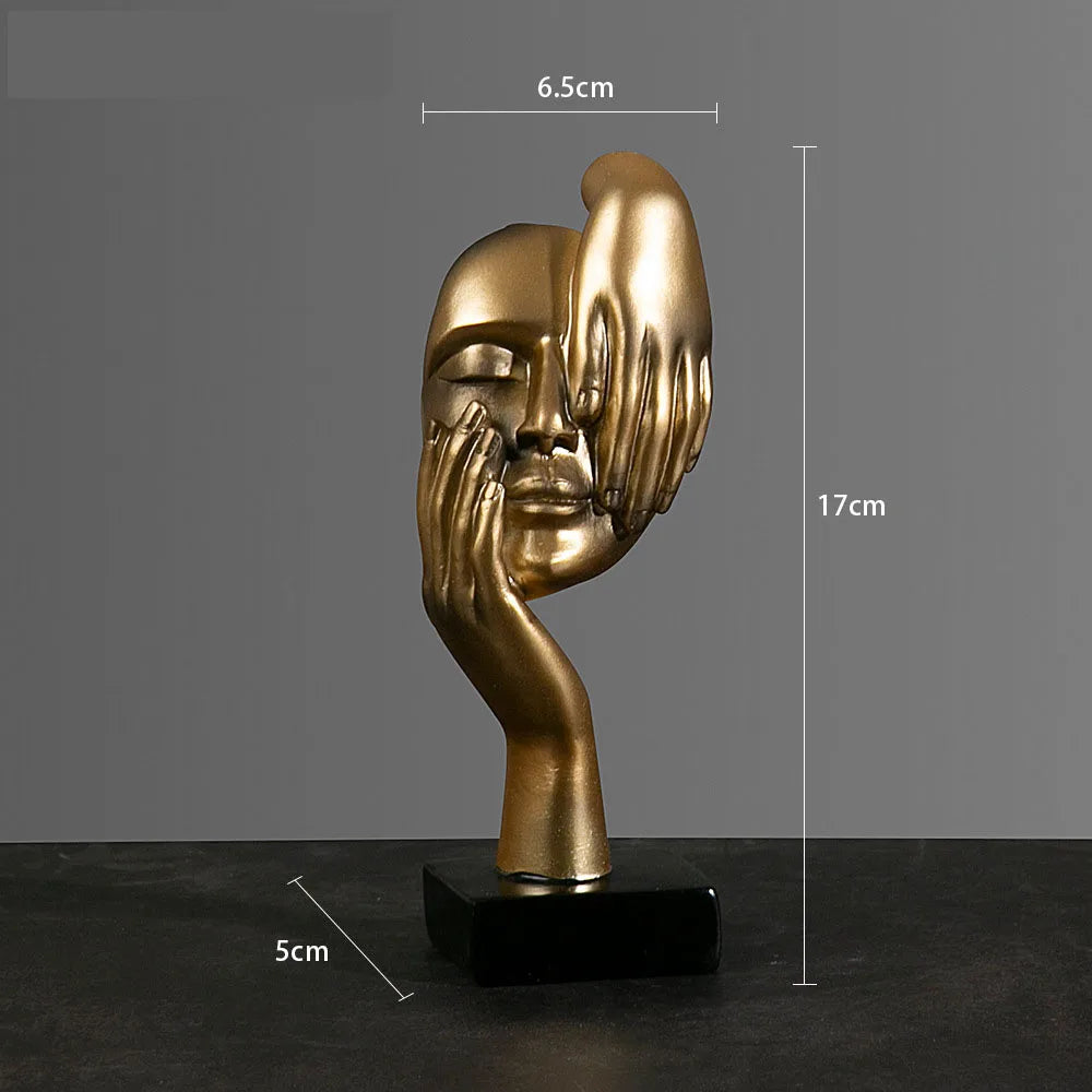 Luxury Abstract Resin Ornament – Hand-Held Face Sculpture for Modern Home & Office