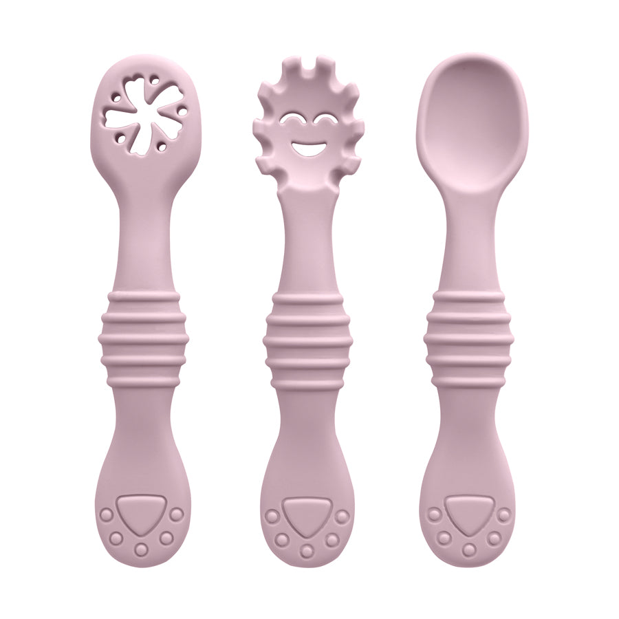 3PCS Baby Silicone Feeding Utensils – Fun & Soft Spoon Fork Set for Toddlers Learning to Eat