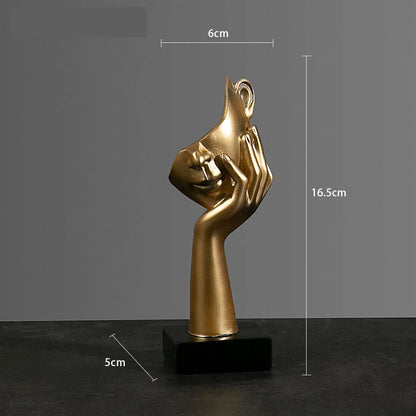 Luxury Abstract Resin Ornament – Hand-Held Face Sculpture for Modern Home & Office