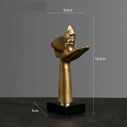 Luxury Abstract Resin Ornament – Hand-Held Face Sculpture for Modern Home & Office