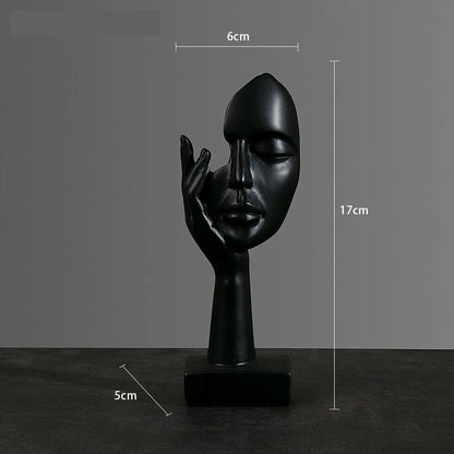 Luxury Abstract Resin Ornament – Hand-Held Face Sculpture for Modern Home & Office