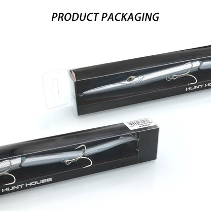 طُعم صيد السمك هانتهاوس المفصل بالقلم الرصاص، مكون من 3 أقسام، 255 مم/30.6 جم، طُعم سباحة غاطس بالإبرة لسمك القاروص الأزرق