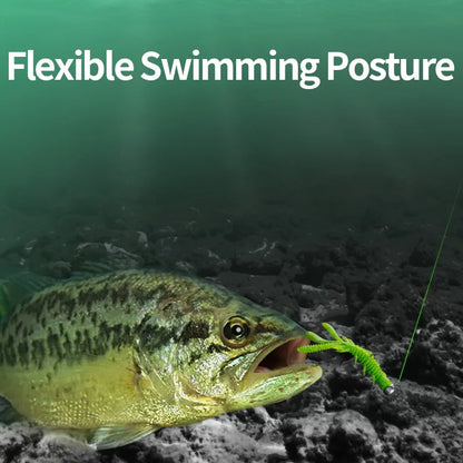 LINNHUE Floating Soft Shrimp Fishing Bait NED Rig Wobblers Shrimp Swim Lure Jig Salt Silicone Swimbait with Fish Attractant