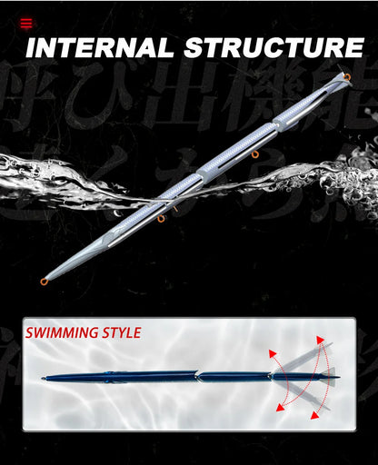 طُعم صيد السمك هانتهاوس المفصل بالقلم الرصاص، مكون من 3 أقسام، 255 مم/30.6 جم، طُعم سباحة غاطس بالإبرة لسمك القاروص الأزرق